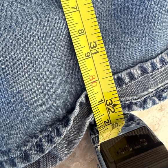 Express Light Denim Puff Sleeve Button Front Mini Shirt Dress Size S - Picture 10 of 11